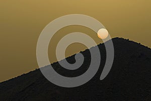 Calima on Tenerife, sun darkened by Sahara Dust photo