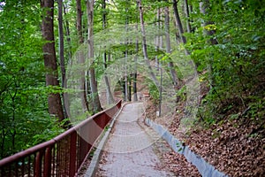 Calimanesti Caciulata mountains in Romania, Olt river valley and forests scenic views of nature