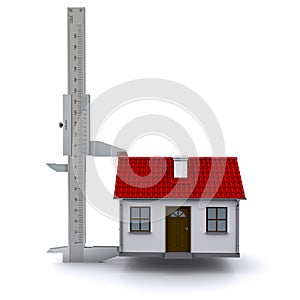 Caliper measures the height of the house