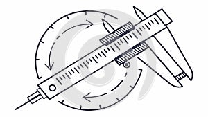 Caliper Measuring Tool Technical Drawing, vector design Generative AI