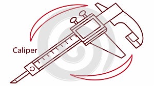 Caliper with Text Illustration Measuring Tool Technical, vector design Generative AI