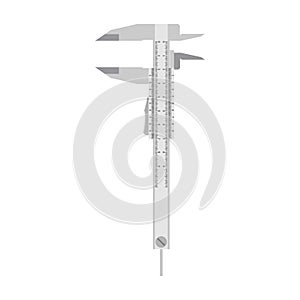 Caliper vernier vector icon measure tool instrument engineering equipment measurement scale metal