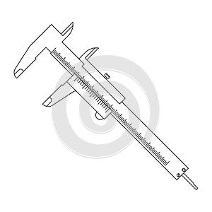 Calipers measure icon . Vernier caliper icon. Vector linear tool symbols