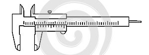 Calipers measure icon . Vernier caliper icon. Vector linear tool symbols