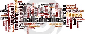 Calisthenics word cloud