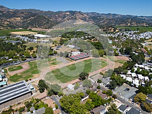 Calistoga Junior Senior High School athletic fields from overhead