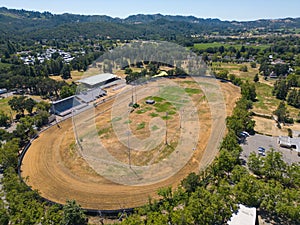 The Calistoga Speedway, Calistoga, California from the air