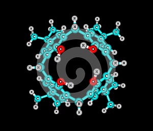 Calixarene molecule isolated on black