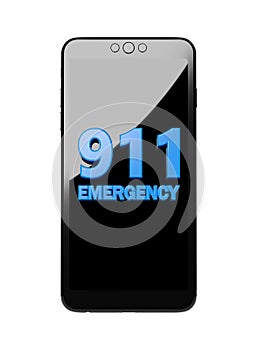 Call 911 emergency 3D rendering illustration white background