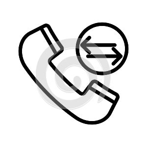 Call back linear logo mark in black and white