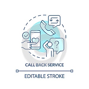 Call back service turquoise concept icon
