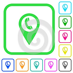 Call box GPS map location vivid colored flat icons