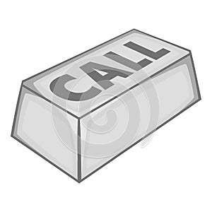 Call button icon, gray monochrome style