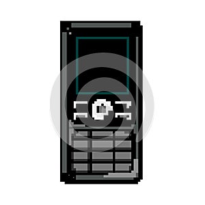 call button phone game pixel art vector illustration