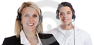 Call center agent team headset telephone phone secretary business portrait isolated