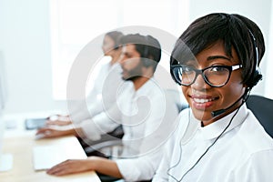 Call Center Agent Working On Hotline