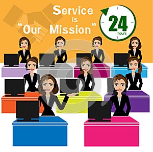 Call center for best service concept