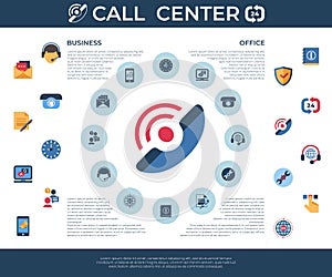 Call center and business feedback support icons