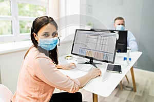 Call Center Customer Service Agents Wearing Masks