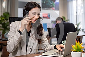 Call center and customer service team support for information operator at work