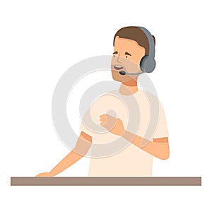 Call center agent talking to customer using headset