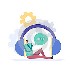 Call Center Flat Illustration