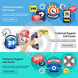 Call Center 3 Horizontal Banners