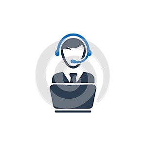 Call Center Icon. Customer service rep icon