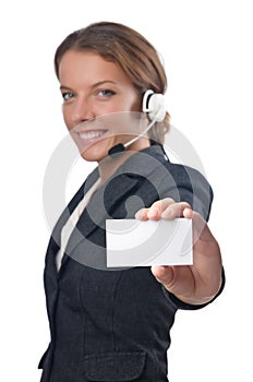 Call center operator with blank