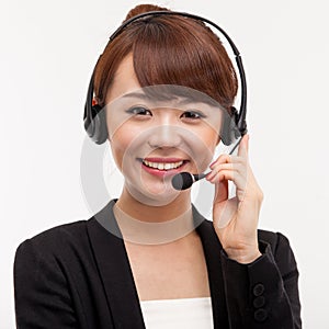 Call center operator business woman