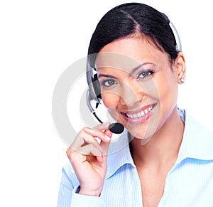 Call center operator business woman.