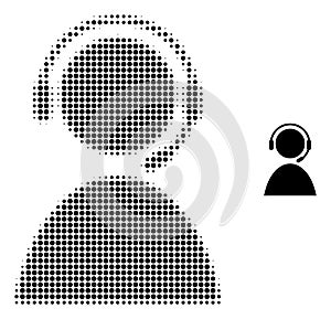 Call Center Operator Halftone Dotted Icon