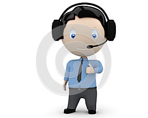 Call center operator likes you! Social 3D characte photo