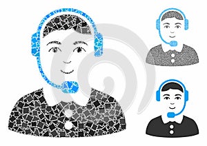 Call center operator Mosaic Icon of Trembly Pieces