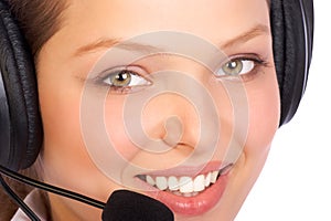 CALL CENTER OPERATOR SMILING