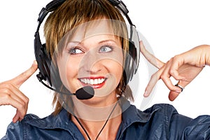 CALL CENTER OPERATOR SMILING