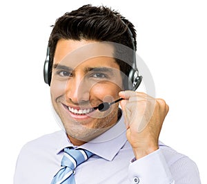 Call Center Representative Talking On Headset