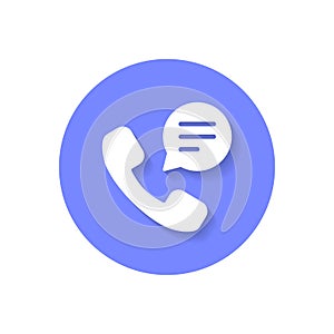 Call center support button icon vector in flat style