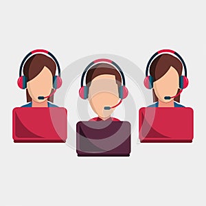 Call center or technical support  vector illustration symbol