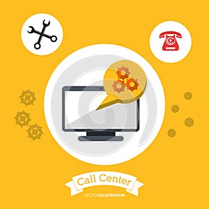 call center technology computer tool gear telephone