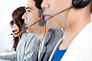 Call center or telemarketer team