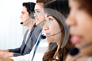 Call center or telemarketer team
