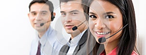 Call center telemarketing or customer service team photo