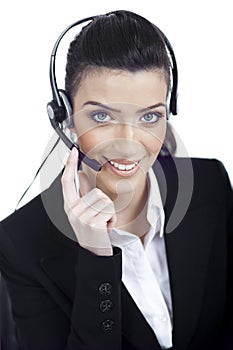 Call center woman dealing with the customer