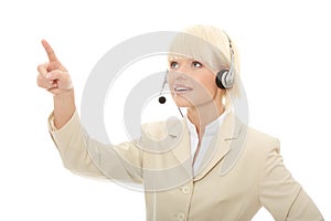 Call center woman with headset