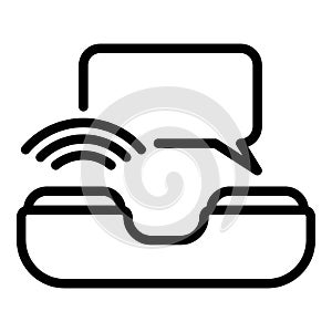 Call chat help icon, outline style