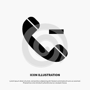 Call, Contact, Delete solid Glyph Icon vector