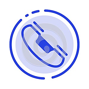 Call, Contact, Phone, Telephone, Ring Blue Dotted Line Line Icon