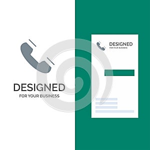 Call, Contact, Phone, Telephone, Ring Grey Logo Design and Business Card Template