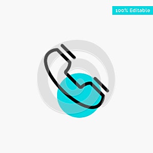 Call, Contact, Phone, Telephone, Ring turquoise highlight circle point Vector icon